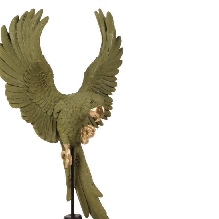 Loro sobre soporte - verde - 52,5 cm