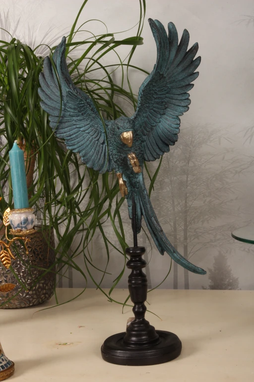 Loro sobre bastón - azul - 52,5 cm