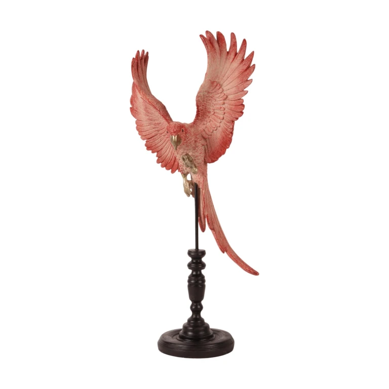 Loro sobre bastón - rosa - 52,5 cm