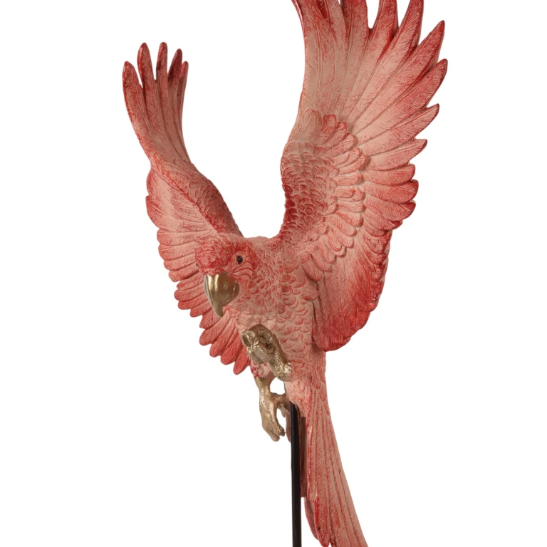 Loro sobre bastón - rosa - 52,5 cm