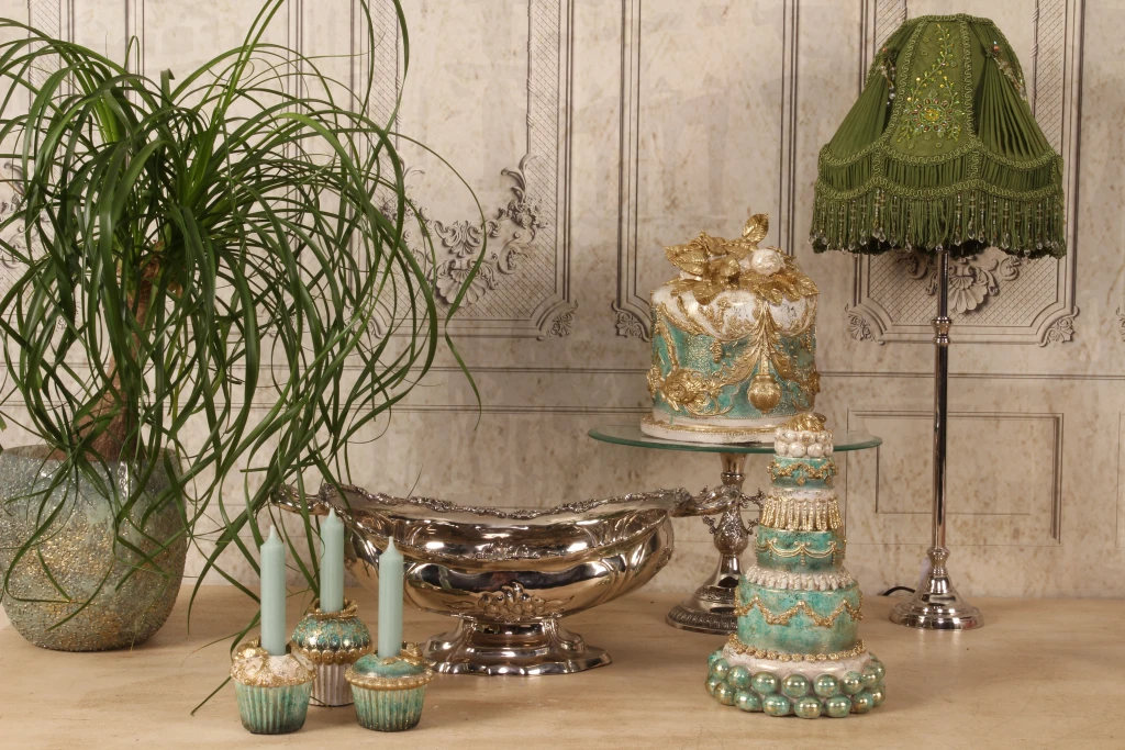 Pastel decorativo - azul - 27,5 cm - resina artística