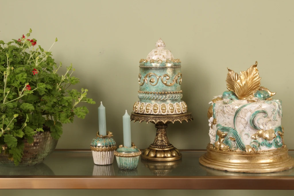 Pastel decorativo - azul - 23 cm - resina sintética - 1 pieza