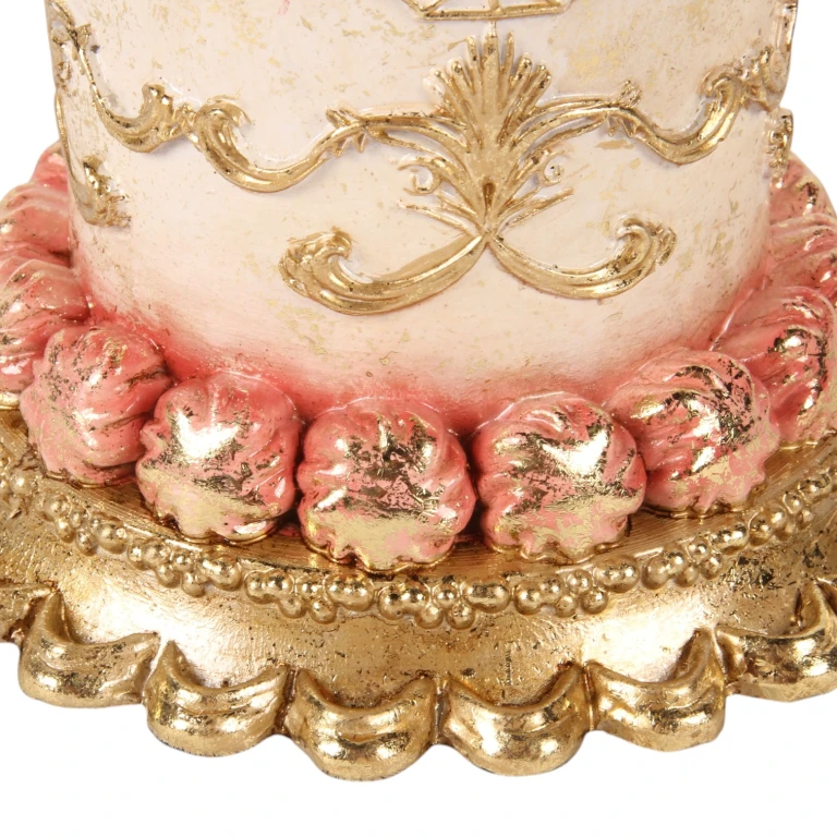 Pastel decorativo - rosa - 18,5 cm - resina sintética
