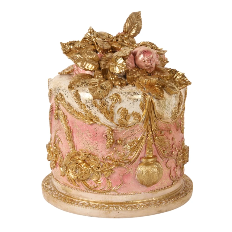 Pastel decorativo - rosa - 24 cm - resina sintética