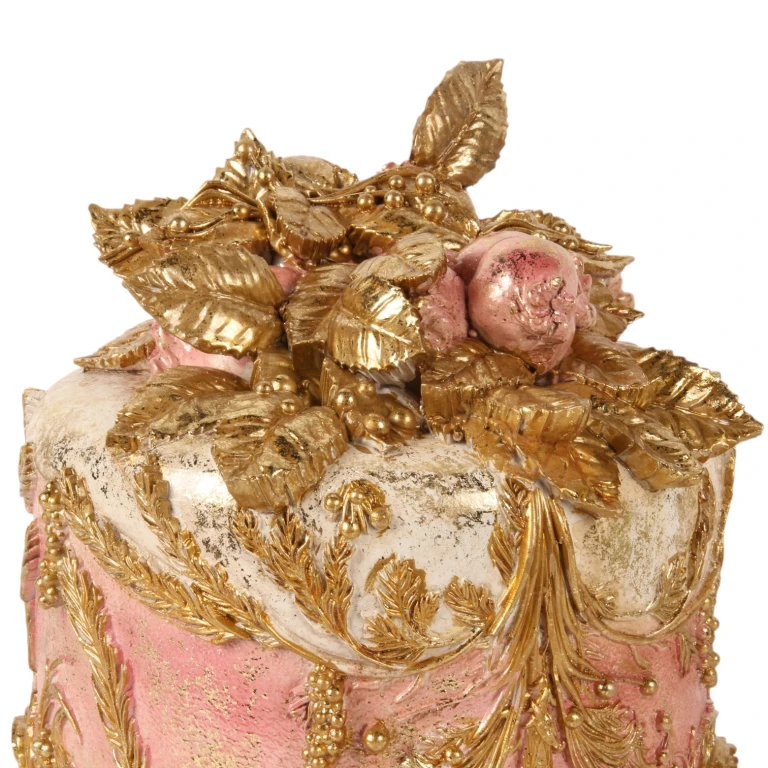Pastel decorativo - rosa - 24 cm - resina sintética