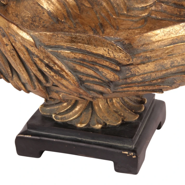 Plato decorativo estilo holandés con forma de pavo real - dorado - 45 cm
