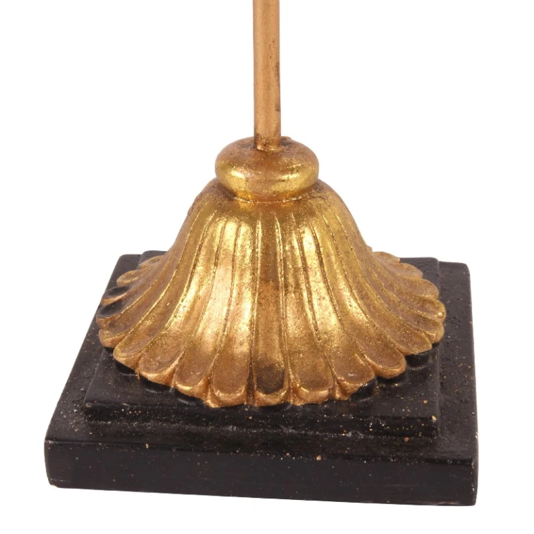 Máscara decorativa sobre base - dorada - 28 cm - resina artística
