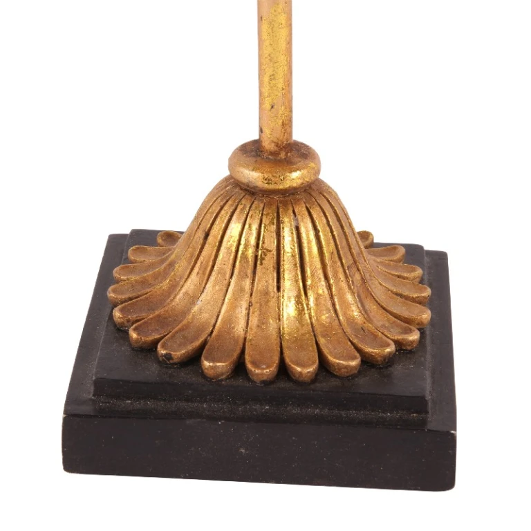 Máscara decorativa sobre base - dorada - 20,5 cm - resina artística
