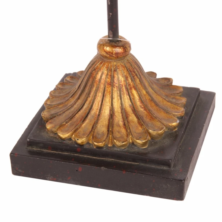 Máscara decorativa con base - negro/oro - 28 cm - resina artística