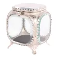 Sieradendoos 9,5 x 9,5 x 11 cm - zilver - glas
