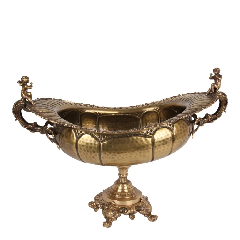 Bandeja decorativa con asas - latón - 75 x 41 cm - 1 pieza