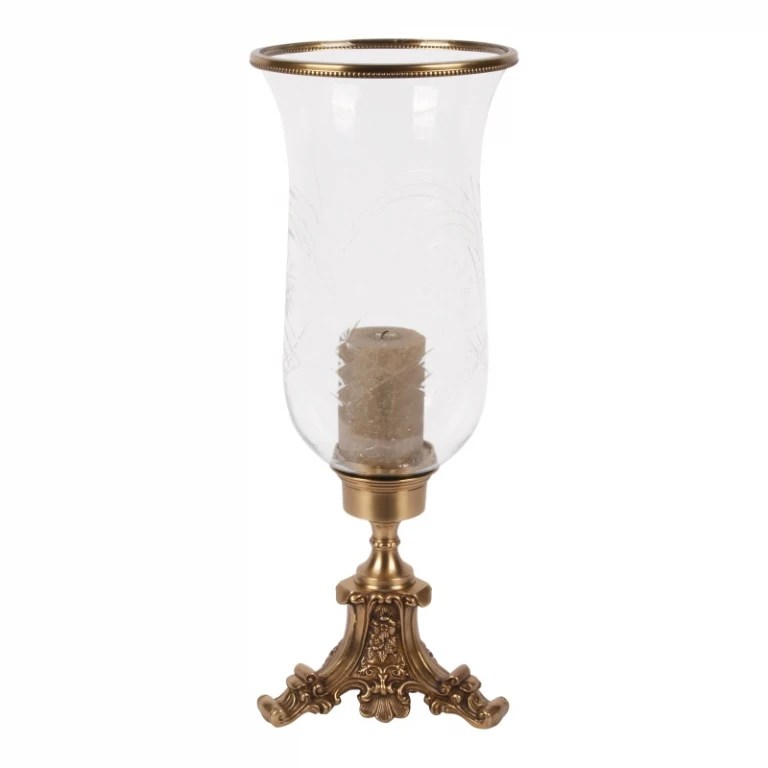 Lámpara de viento Vanna - 57 cm - dorado - latón y vidrio