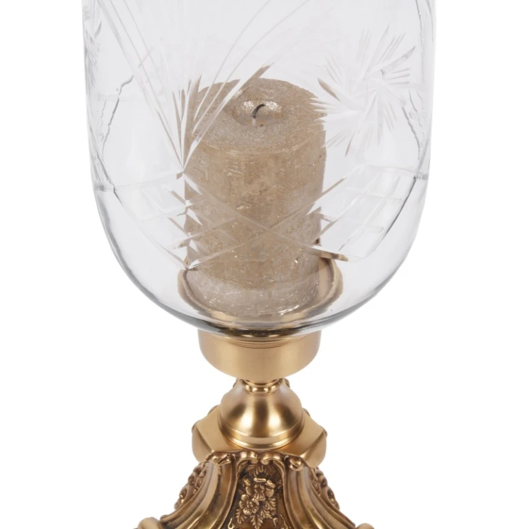 Lámpara de viento Vanna - 57 cm - dorado - latón y vidrio