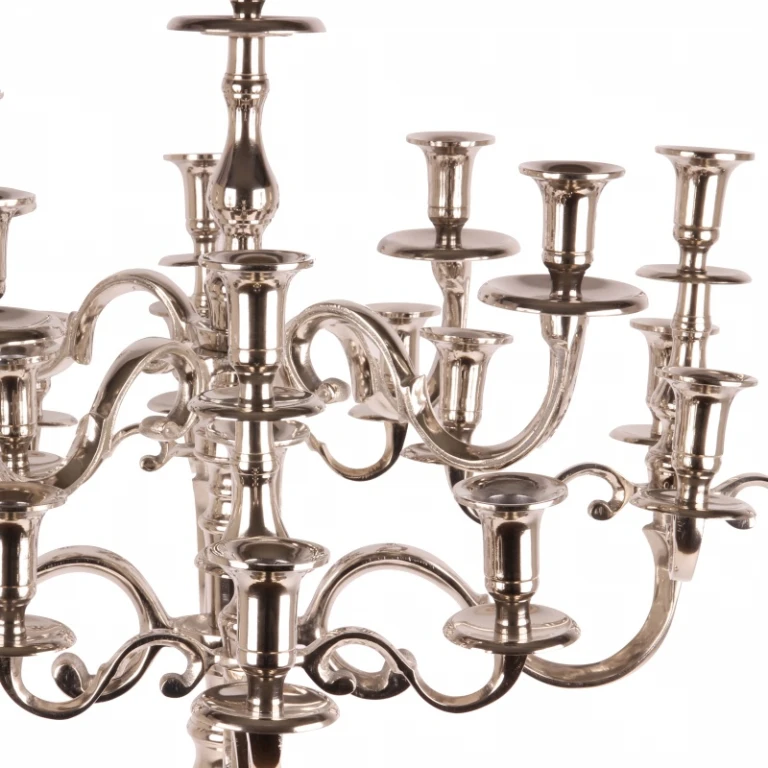 Candelabro - 25 brazos - 100 cm - plateado - aluminio