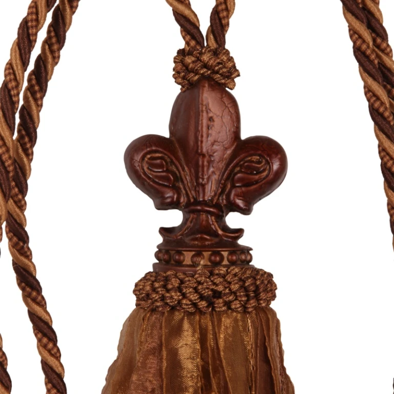 Cepillo de cortina Fleur de Lis - 70 cm - marrón - tela