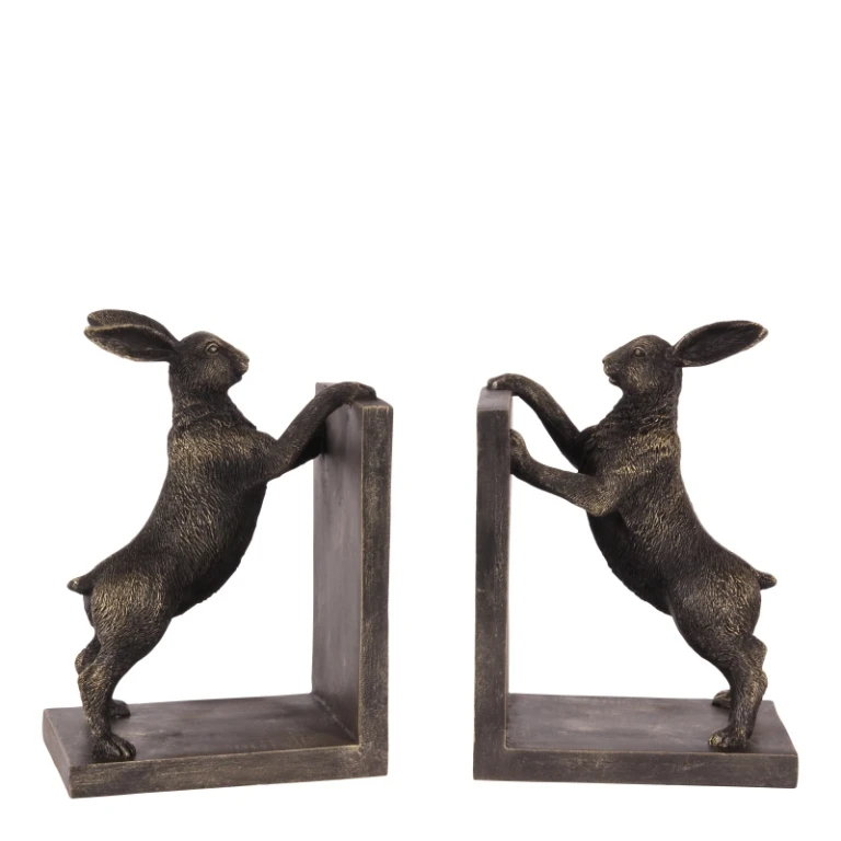 Soporte para libros Conejo - dorado - resina artística - 1 pieza