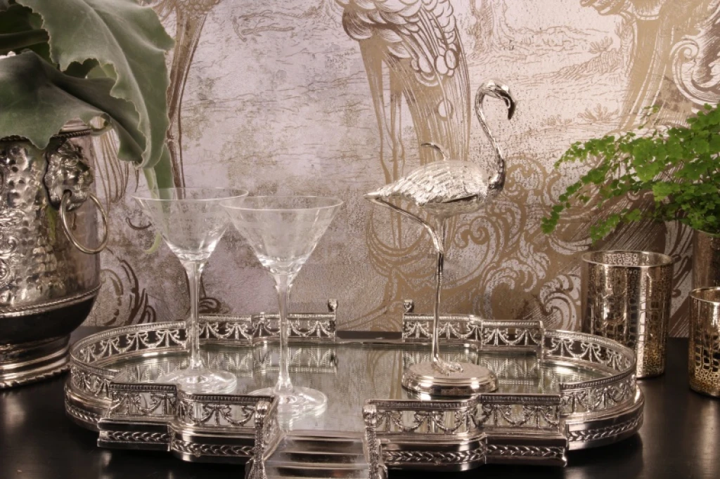 Caja de almacenamiento Flamingo - 29 cm - plata - latón