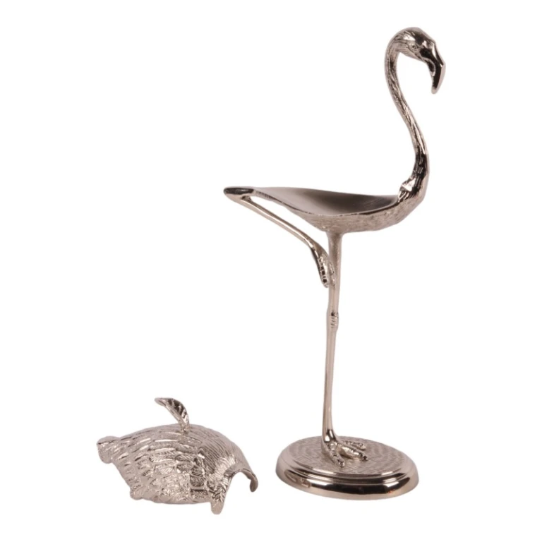 Caja de almacenamiento Flamingo - 29 cm - plata - latón