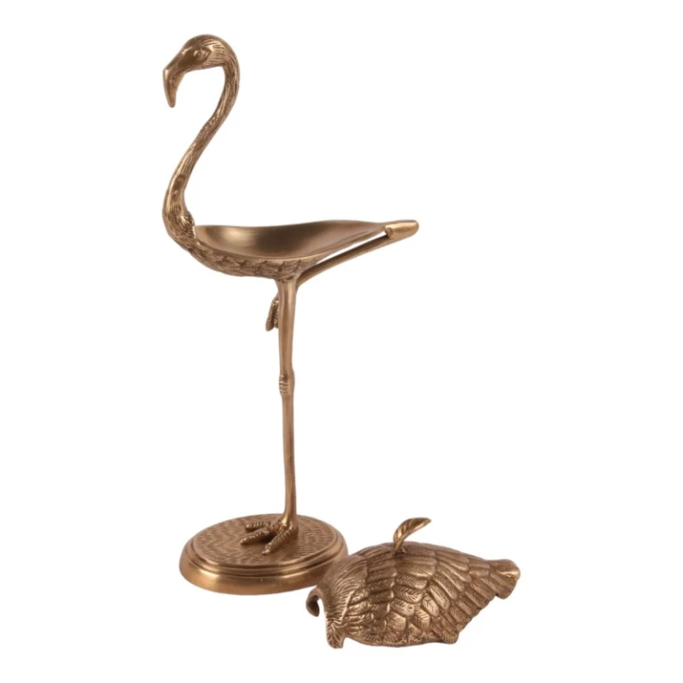 Caja de almacenamiento Flamingo - 29 cm - dorado - latón