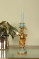 Kandelaar Luipaard 25.5 cm - Goud - Resin