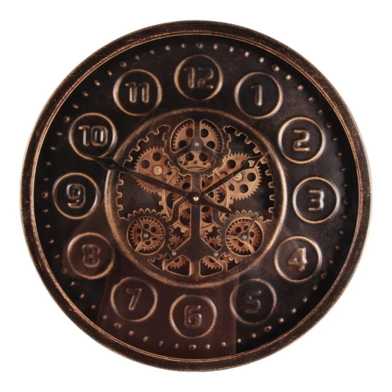 Reloj de pared Stamford - negro - redondo - metal - 46 cm