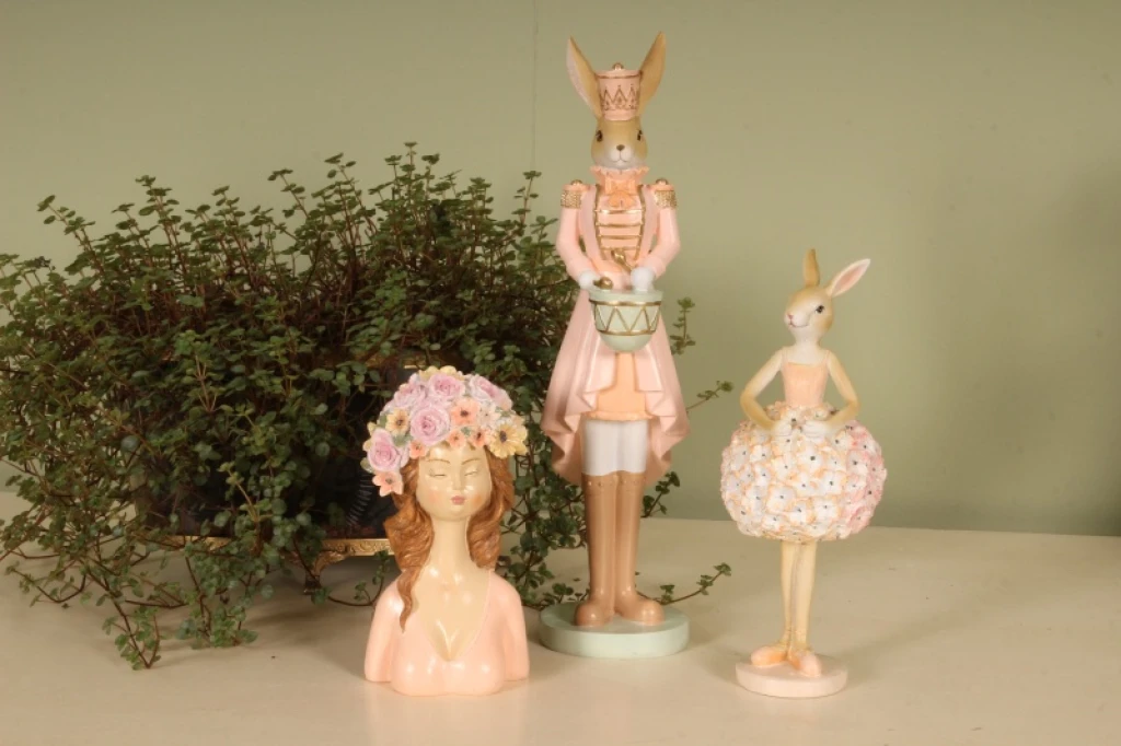 Figurita de conejo - rosa - 31 cm