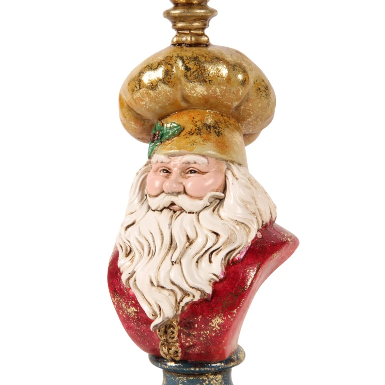 Candelabro Papá Noel - 25 cm - dorado - resina artística