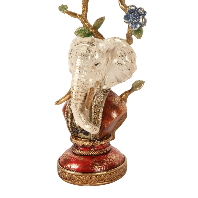 Candelabro Elefante - 31 cm - multicolor - resina artística