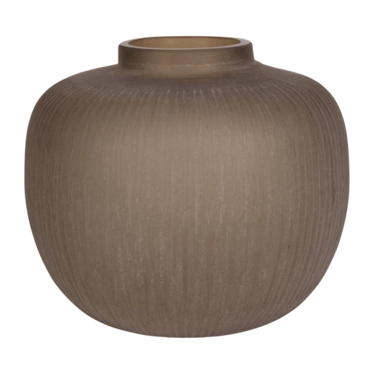 Jarrón Evelyn - 30 cm - marrón - vidrio