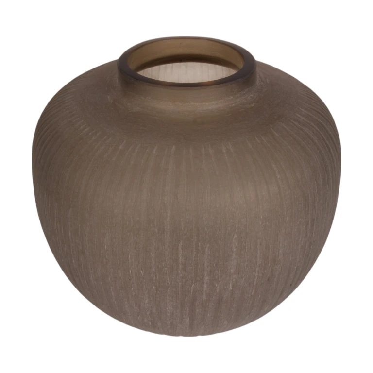 Jarrón Evelyn - 30 cm - marrón - vidrio
