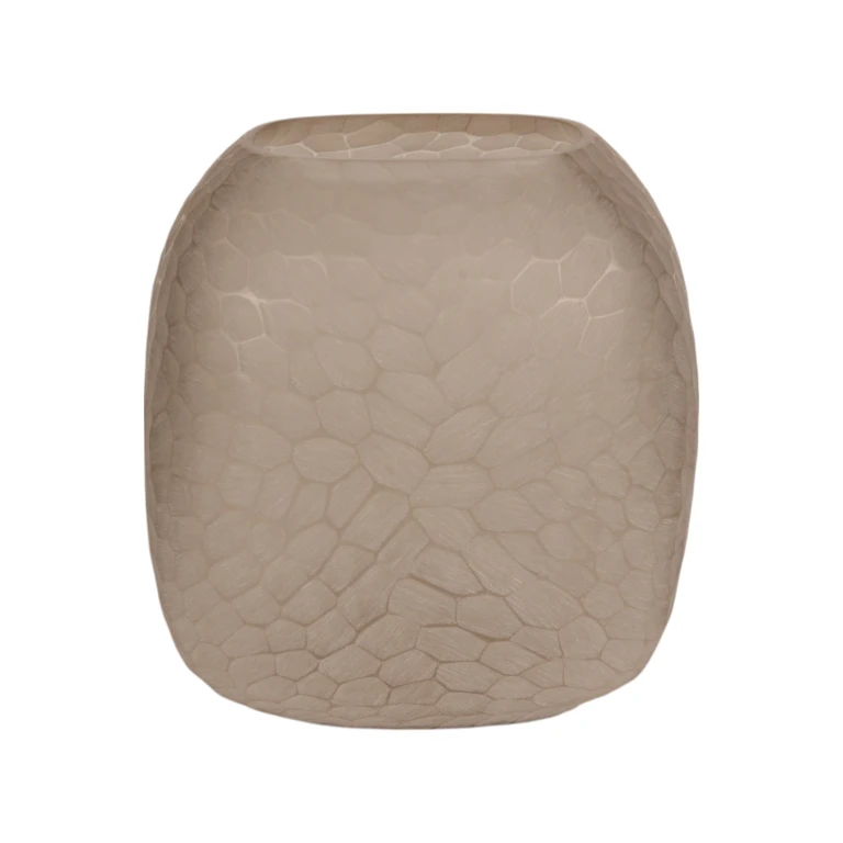 Jarrón Pebble S - 22 cm - marrón - vidrio