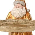 Kerstman met Schaal 24 cm - Goud - Resin