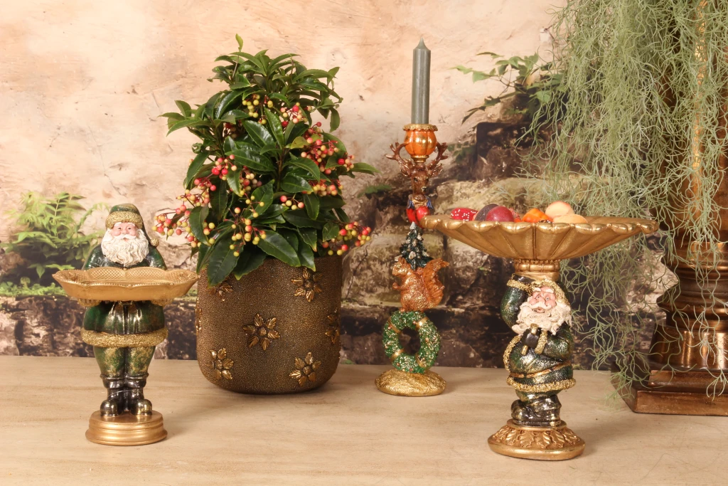 Bandeja decorativa Papá Noel - rojo - 24 cm - 1 pieza