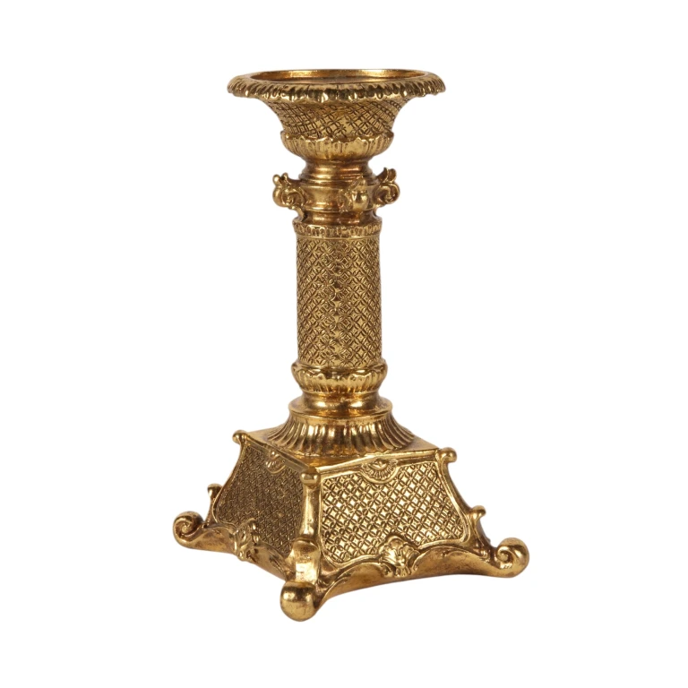 Candelabro - 22,5 cm - dorado - resina sintética