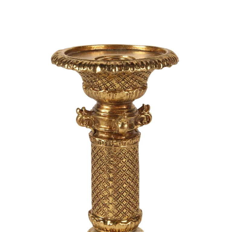 Candelabro - 22,5 cm - dorado - resina sintética