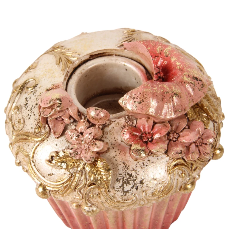 Candelabro Cake - 8 cm - rosa - resina sintética