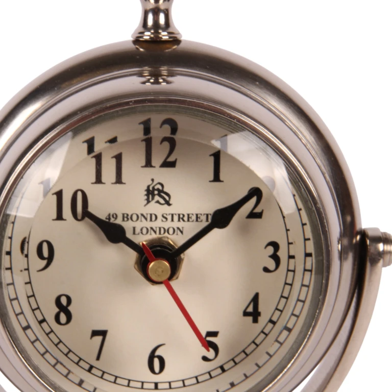 Reloj de mesa con base - plateado - aluminio - 22 cm - 1 unidad