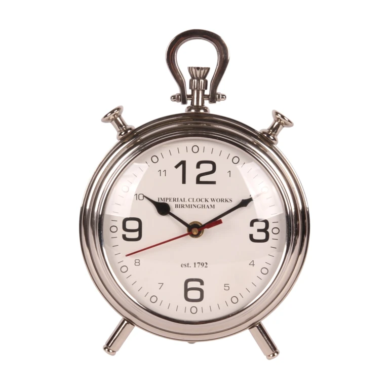 Reloj de mesa - plateado - aluminio - 28 cm - 1 unidad
