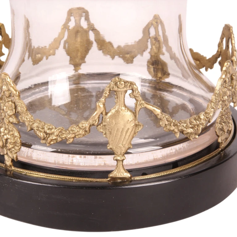 Lantern - 35 cm - gold - brass and glass