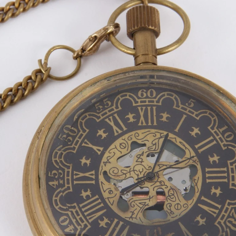 Reloj de Bolsillo Estilo Holandés Ghandi - 5 cm - dorado - latón