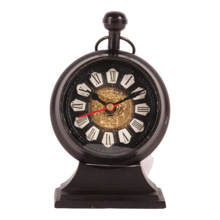 Reloj de mesa Alain - negro - latón - 15 cm