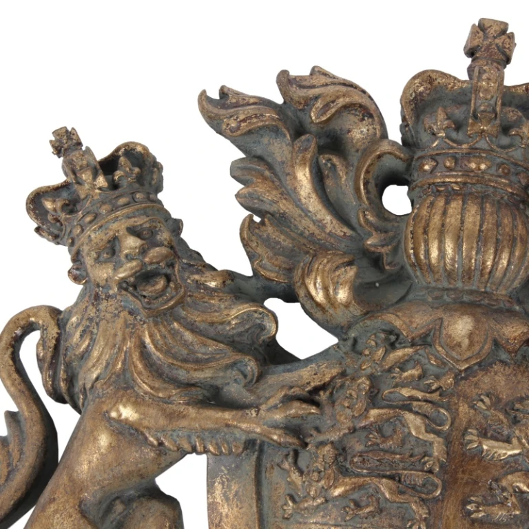 Adorno de pared escudo de armas - dorado - 38 cm - resina artística