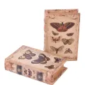Opbergdoos boekvorm - 15 cm - beige - kunstleer