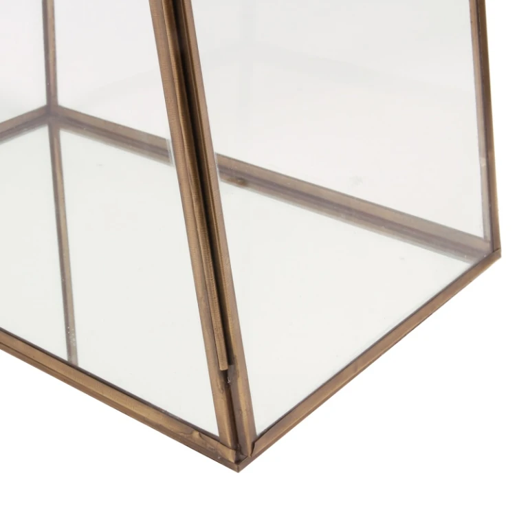 Caja de exhibición - latón y vidrio - dorado - 45 cm - 1 unidad
