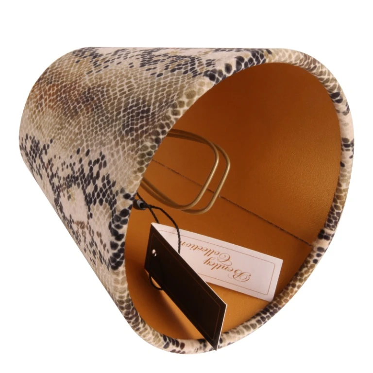 Lampshade Snake Print 13 cm - Grey - Fabric - 1 piece