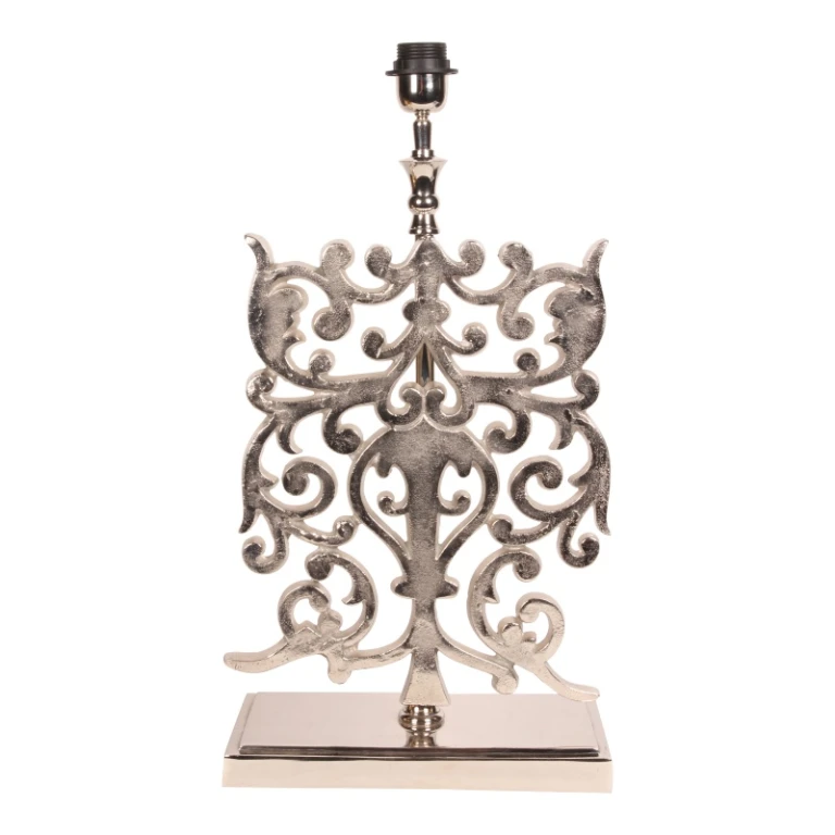 Lámpara de mesa - plateada - aluminio - 83 cm - 1 unidad