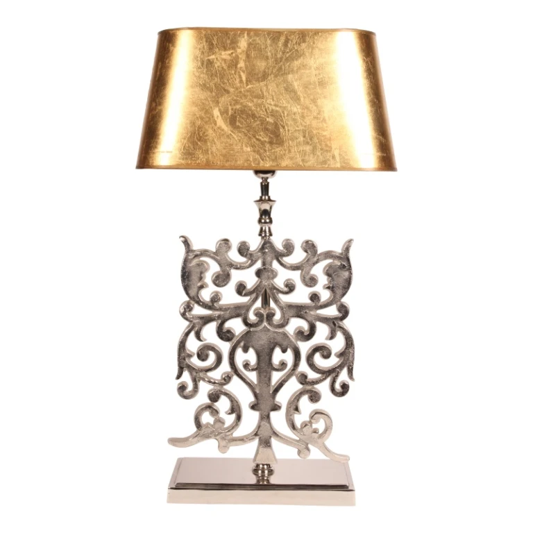 Lámpara de mesa - plateada - aluminio - 83 cm - 1 unidad