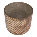 Waxinelichthouder Mozaïek - 17 cm - goud - glas