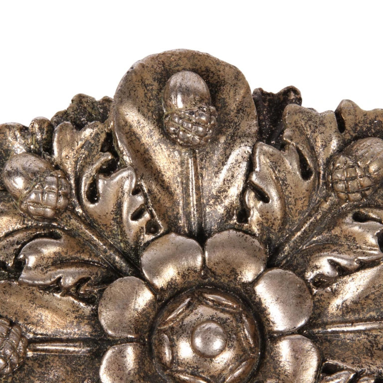 Adorno de pared forma de flor - plata - 15 cm - resina artística