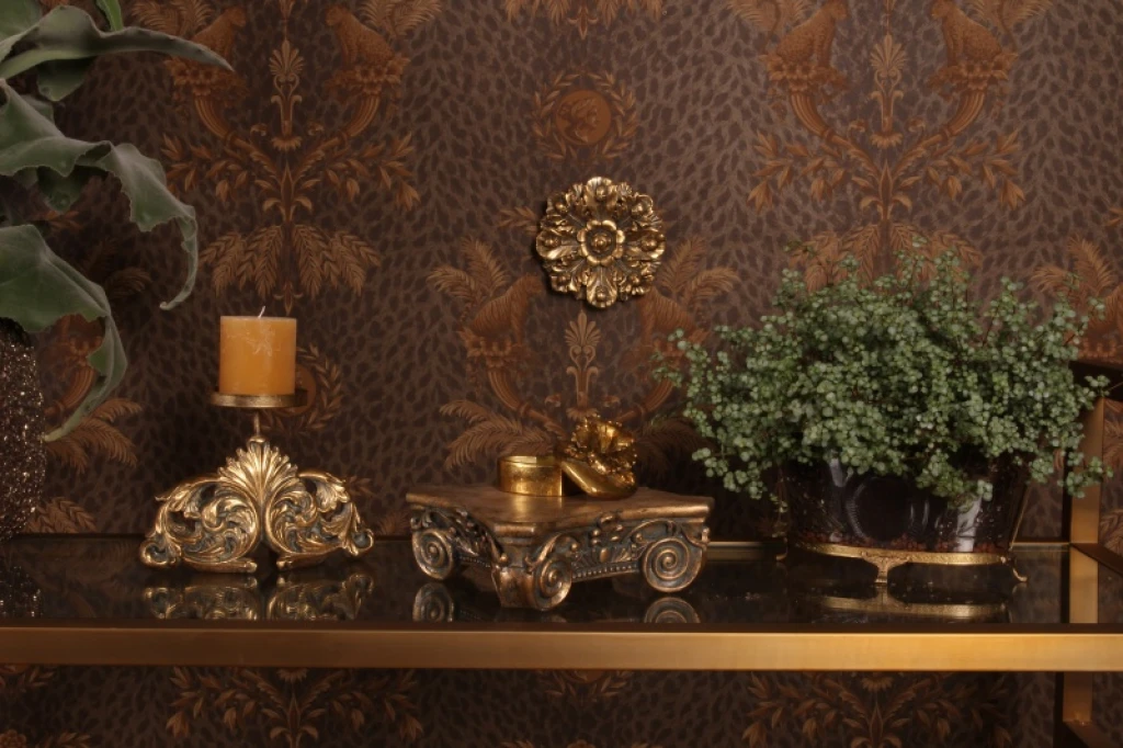 Adorno de pared Flor - dorado - 15 cm - resina artística